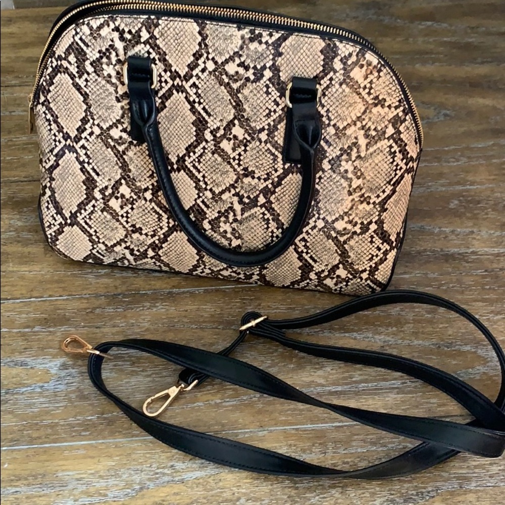 Snakeskin bag with shoulder strap